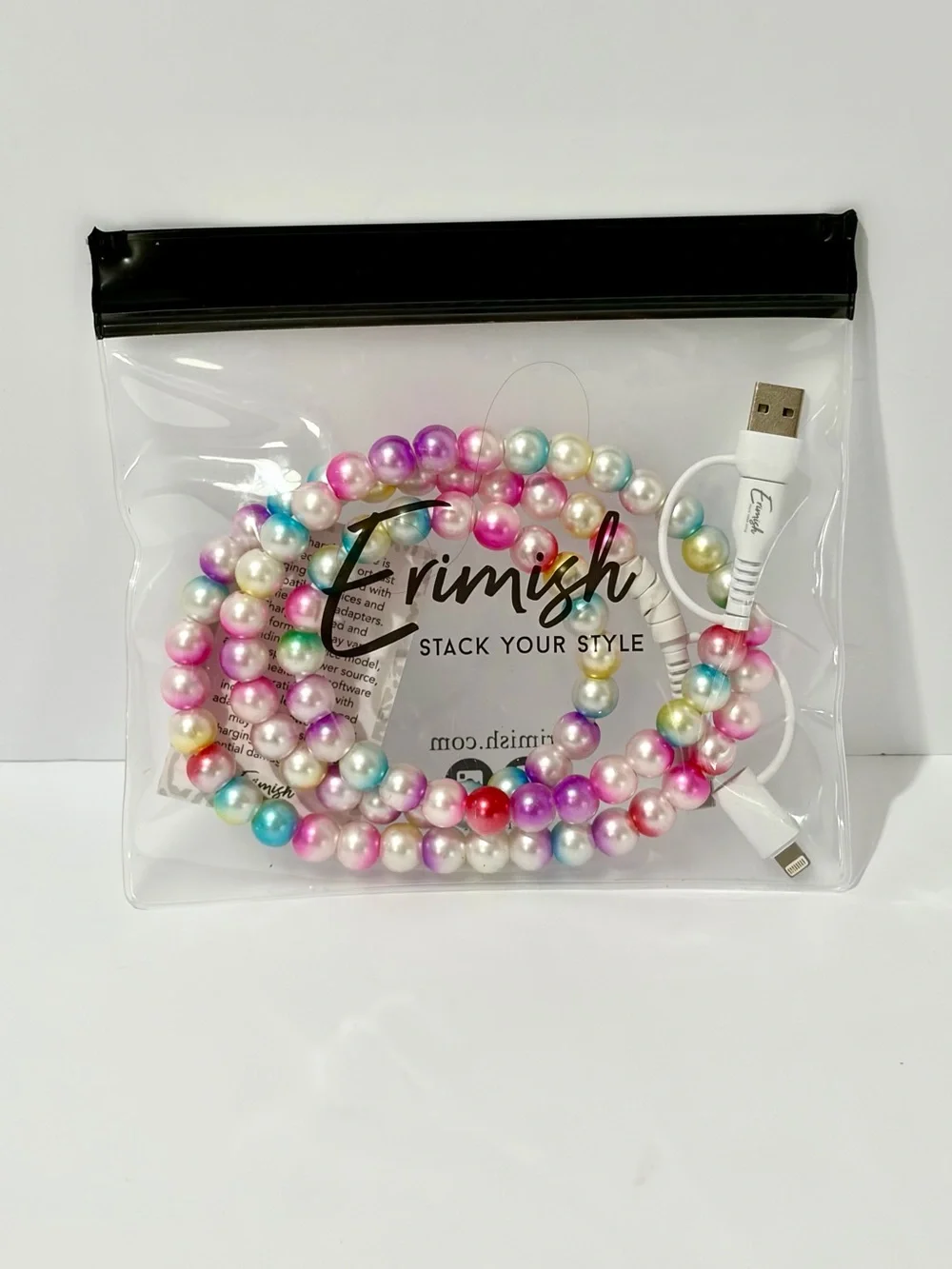 Erimish Multicolor Beaded Phone Charger 3ft